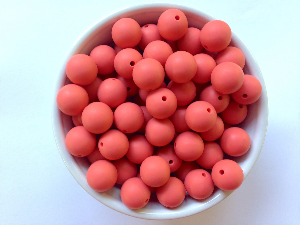 15mm Coral Silicone Beads