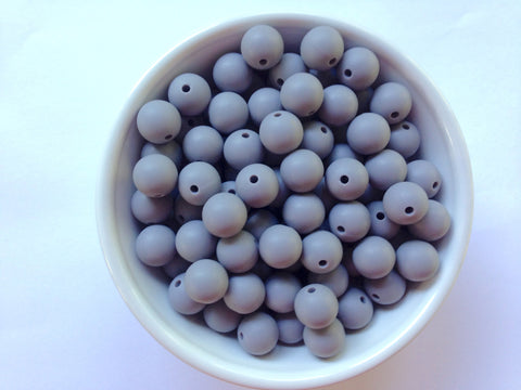 12mm Lavender Gray Silicone Beads