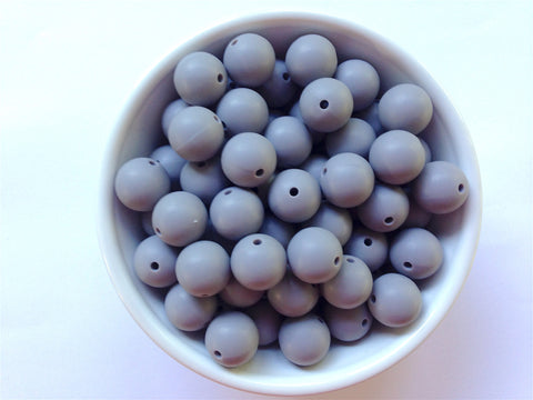 15mm Lavender Gray Silicone Beads