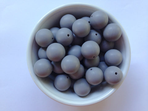 19mm Lavender Gray Silicone Beads