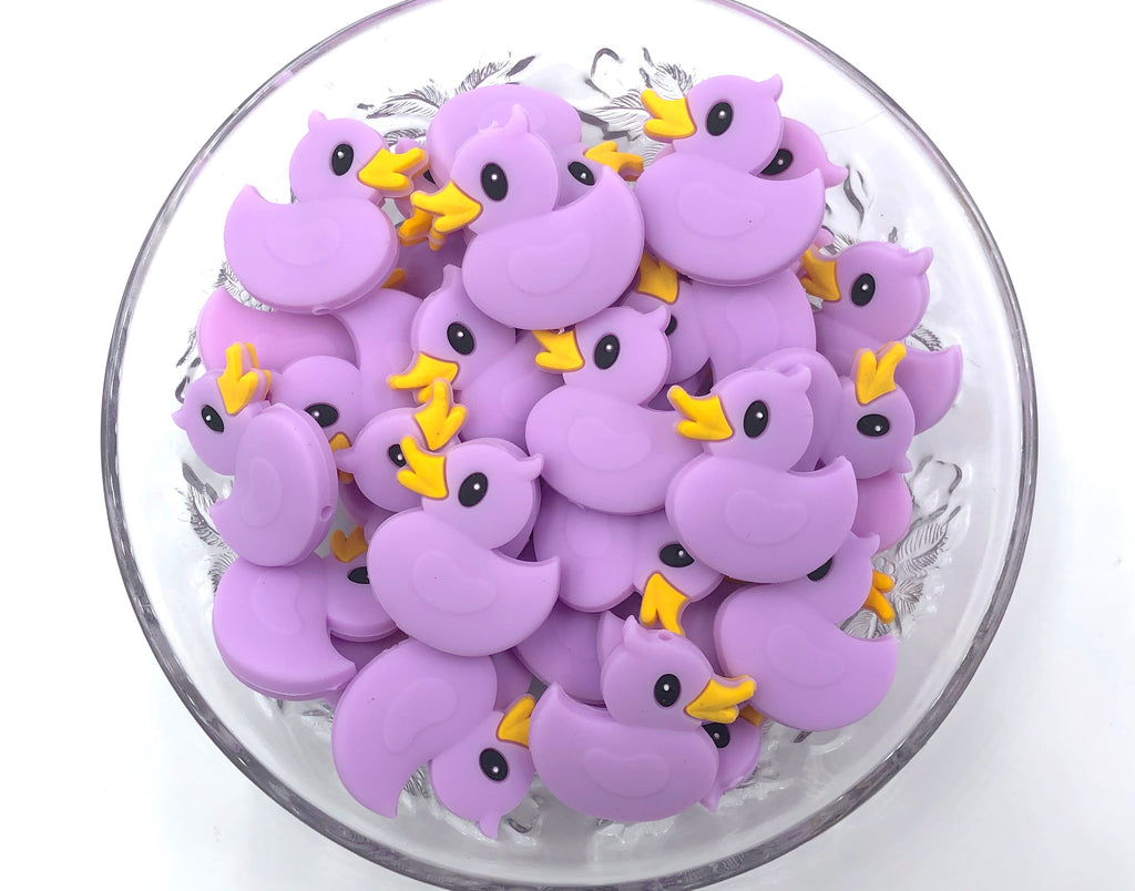 Purple Rubber Duckie Silicone Beads