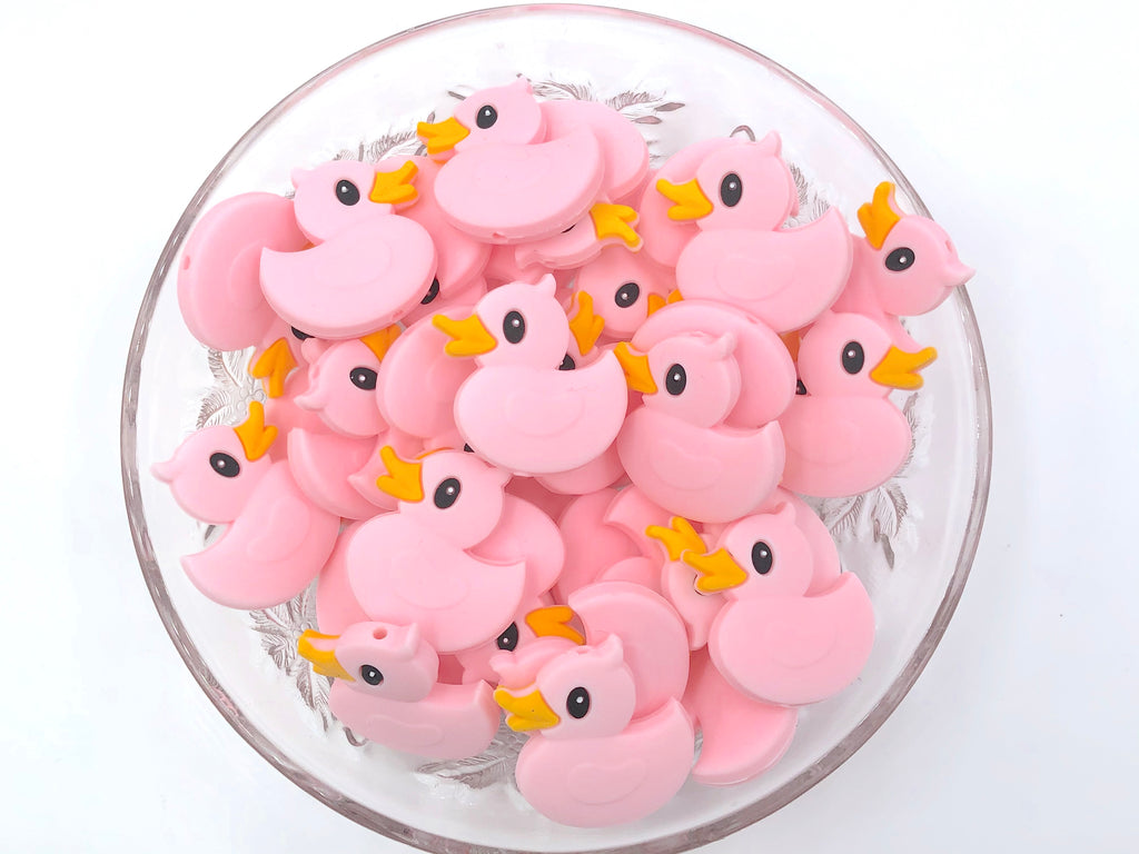Pink Rubber Duckie Silicone Beads