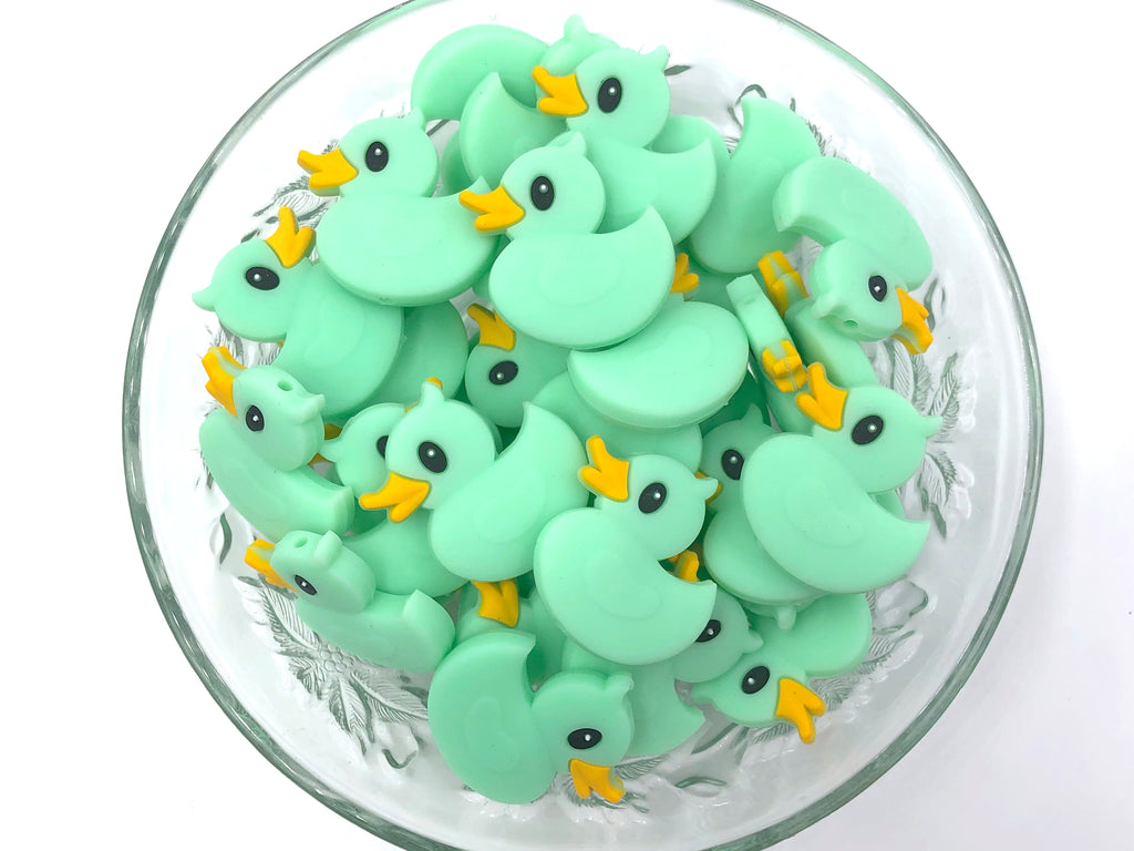 Mint Rubber Duckie Silicone Beads