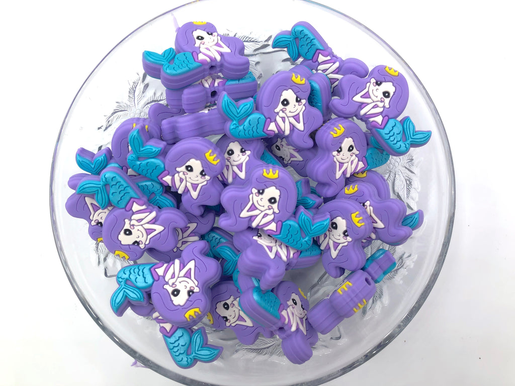 Purple Mermaid Silicone Beads