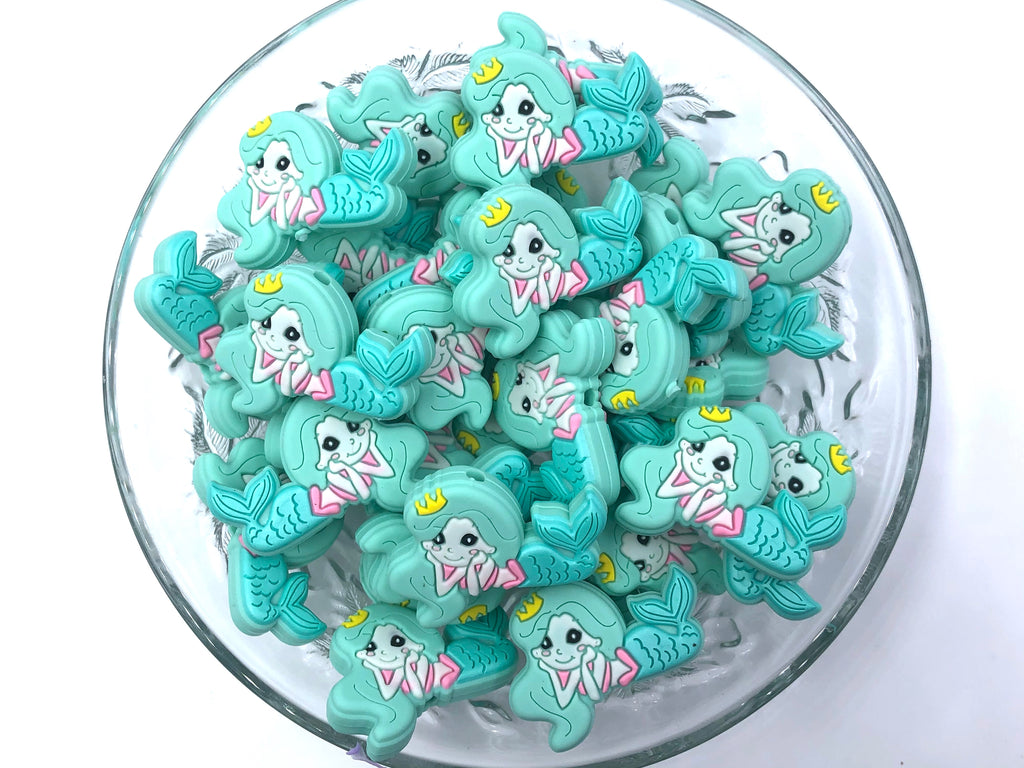 Mint Mermaid Silicone Beads