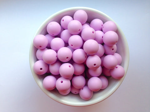 15mm Sweet Lilac Silicone Beads