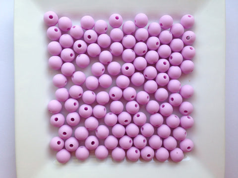 9mm Sweet Lilac Silicone Beads