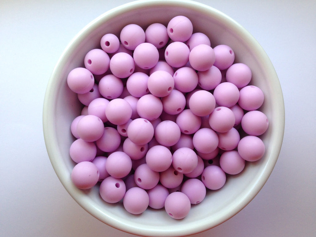 12mm Sweet Lilac Silicone Beads