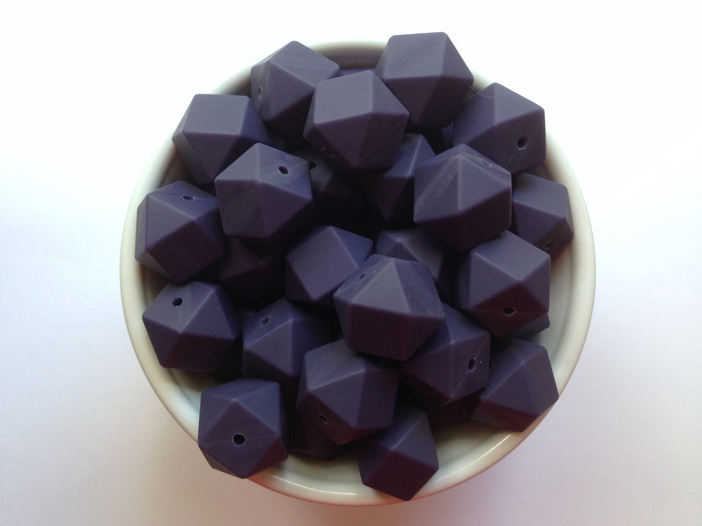 Midnight Purple Hexagon Silicone Beads