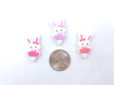 Ballerina Bunny Silicone Beads--Purple