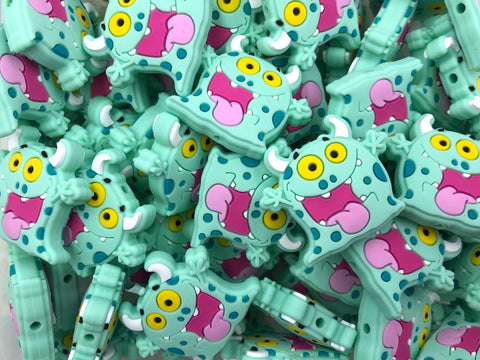 Mint Green Monster Silicone Beads