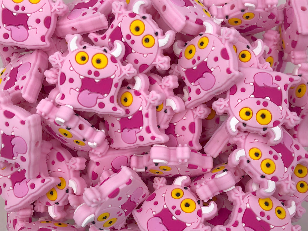 Pink Monster Silicone Beads