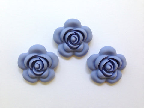 40mm Tranquility Blue Silicone Flower Bead