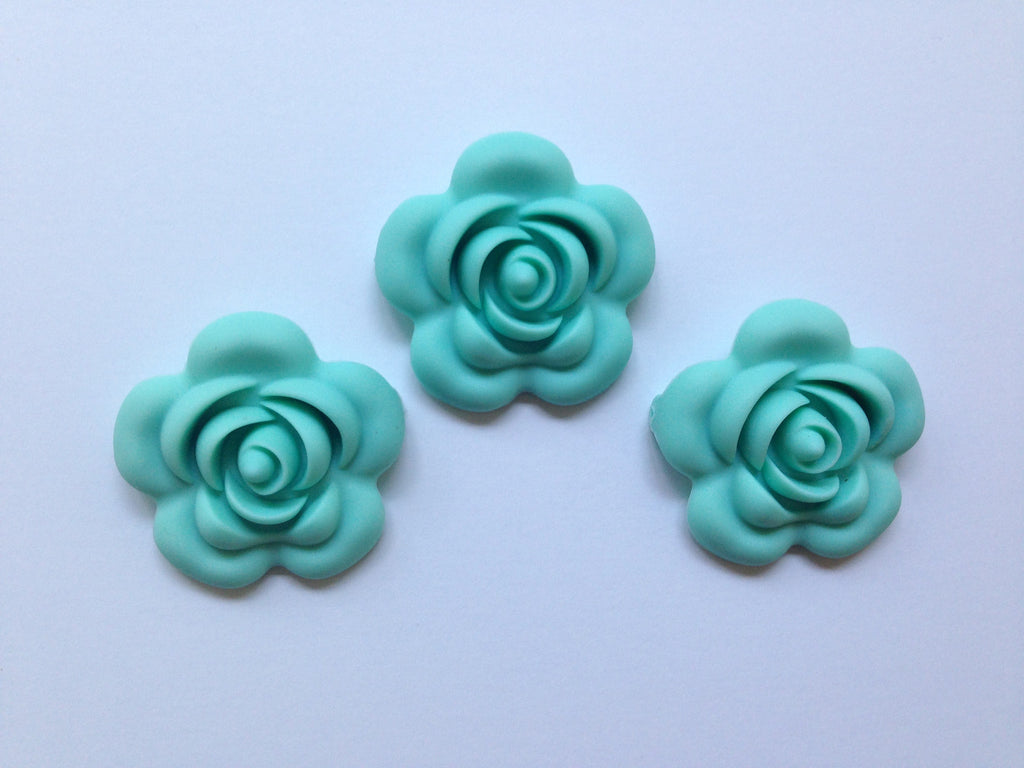 40mm Cool Caribbean Silicone Flower Bead