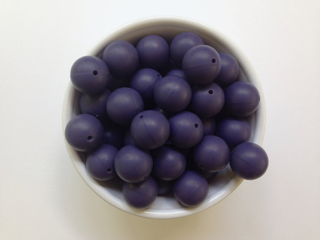 19mm Midnight Purple Silicone Beads