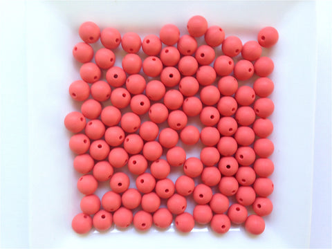 9mm Coral Silicone Beads