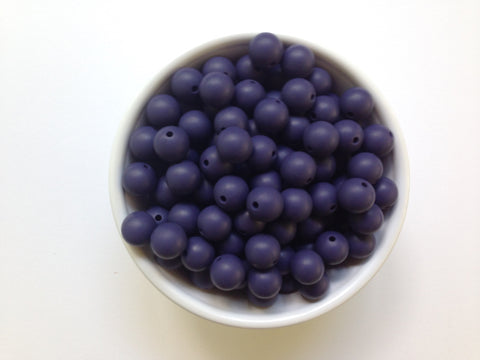 12mm Midnight Purple Silicone Beads