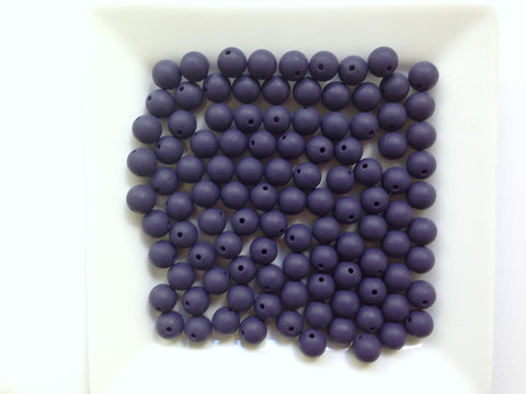 9mm Midnight Purple Silicone Beads