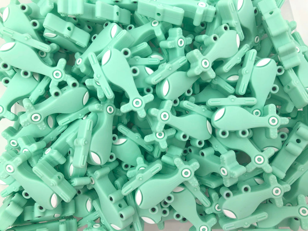 Mint Helicopter Silicone Beads