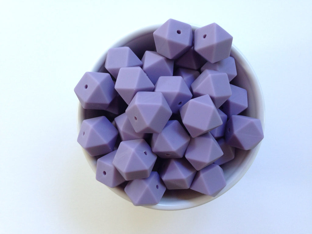 Tropical Lilac Hexagon Silicone Beads