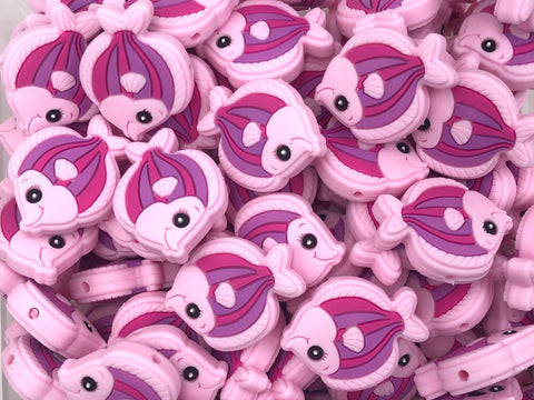 Pink Fish Silicone Beads