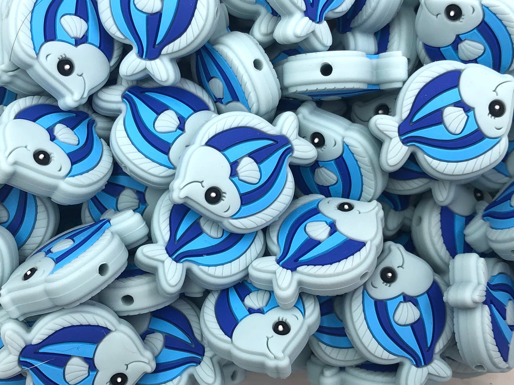 Blue Fish Silicone Beads