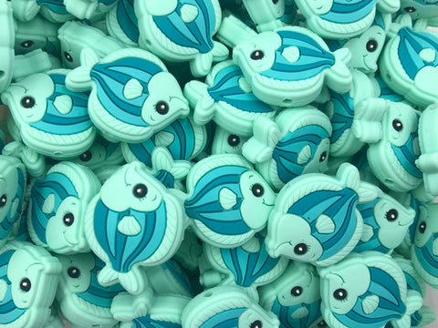 Mint Green Fish Silicone Beads