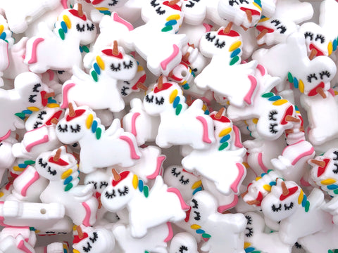 Rainbow Unicorn Silicone Beads