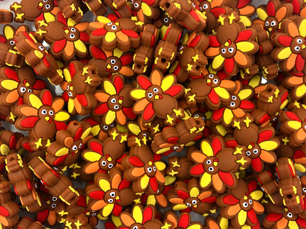 Turkey Silicone Beads--Red, Orange, Yellow