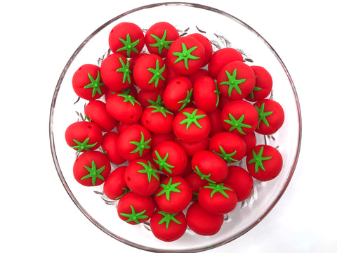 Red Tomato Silicone Beads