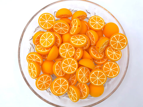 Tangerine Slice Silicone Beads