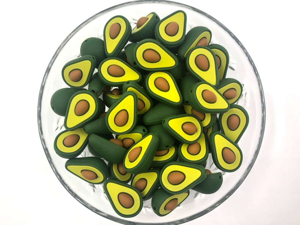 Avocado Shaped Silicone Beads