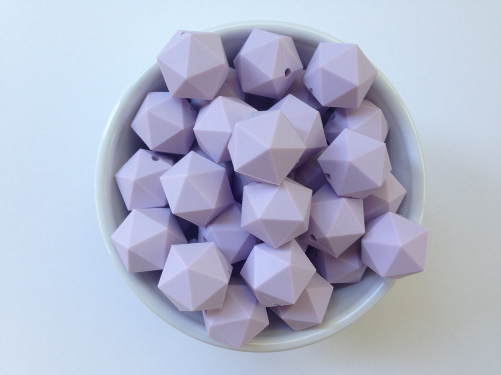 20mm Lavender Mist ICOSAHEDRON Silicone Beads