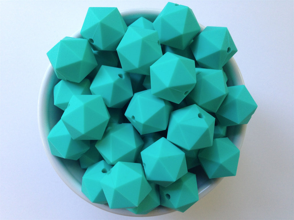 Turquoise ICOSAHEDRON Silicone Beads
