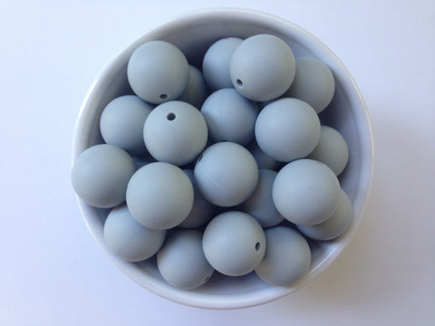 22mm Light Gray Round Silicone Beads