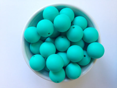 22mm Turquoise Round Silicone Beads