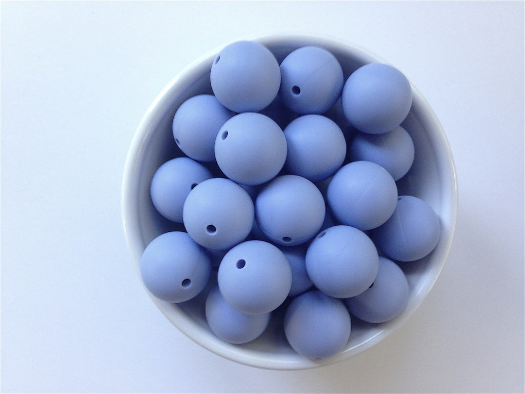 22mm Tranquility Blue Round Silicone Beads