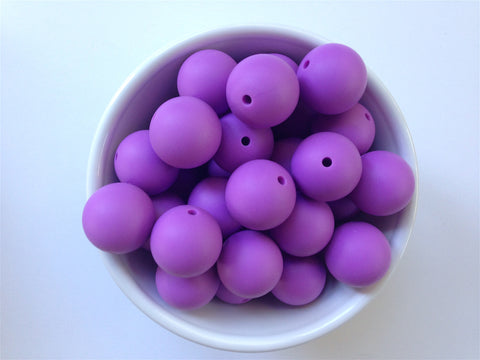 22mm Lavender Purple Round Silicone Beads
