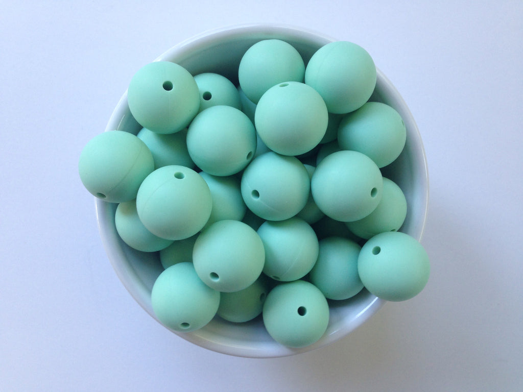 22mm Mint Round Silicone Beads