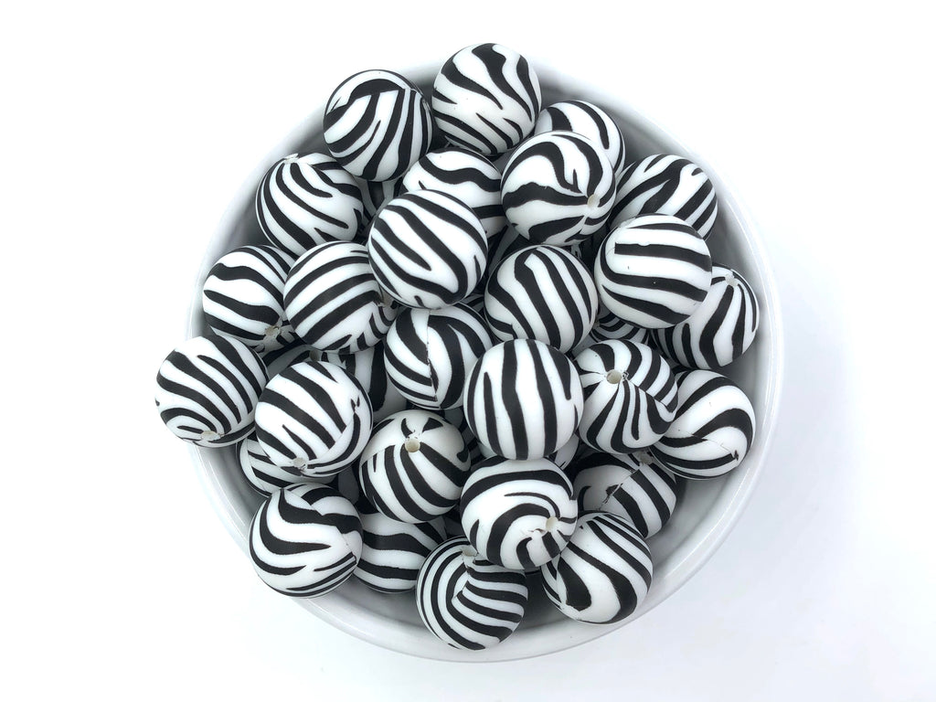 Zebra Silicone Beads--19mm