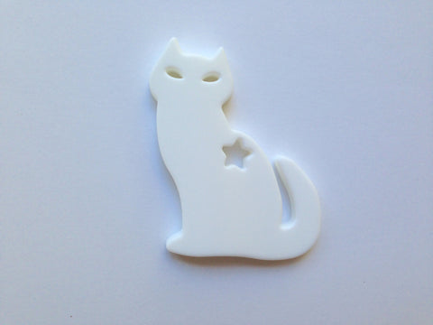 White Cat Silicone Teether