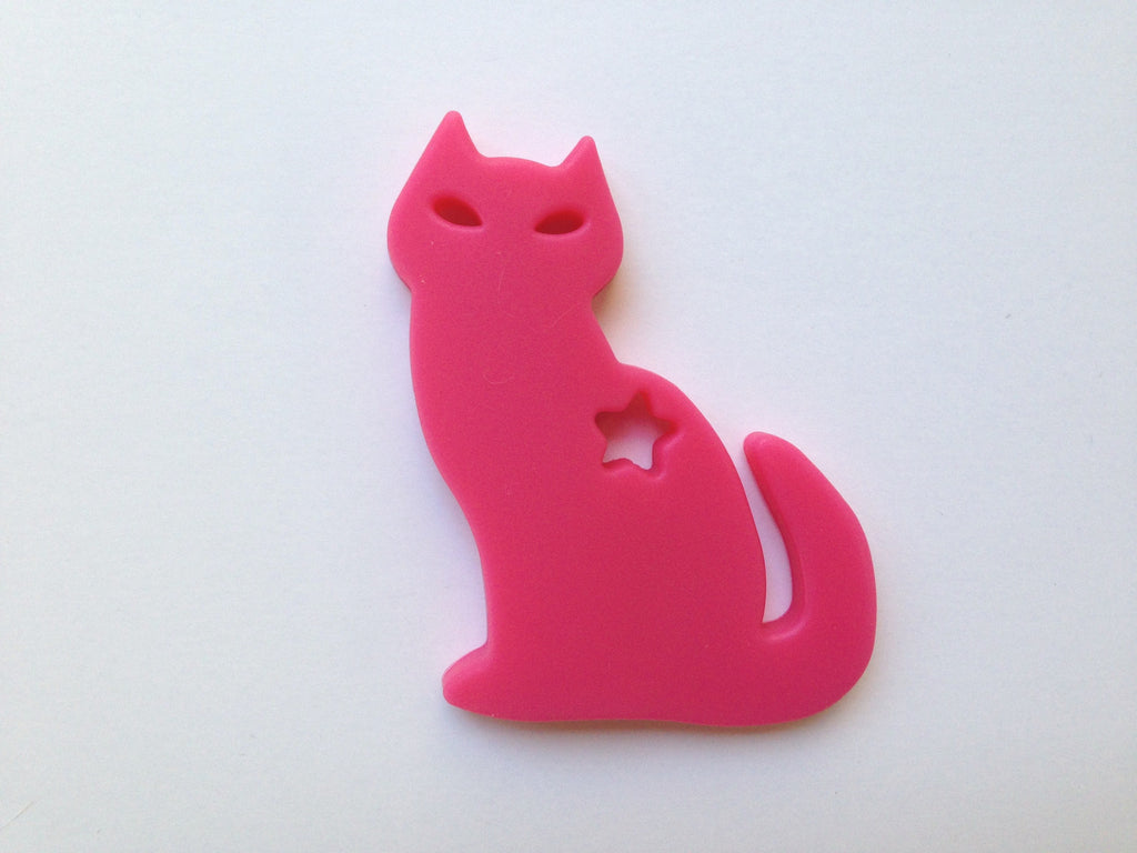 Cat Teether--Light Hot Pink