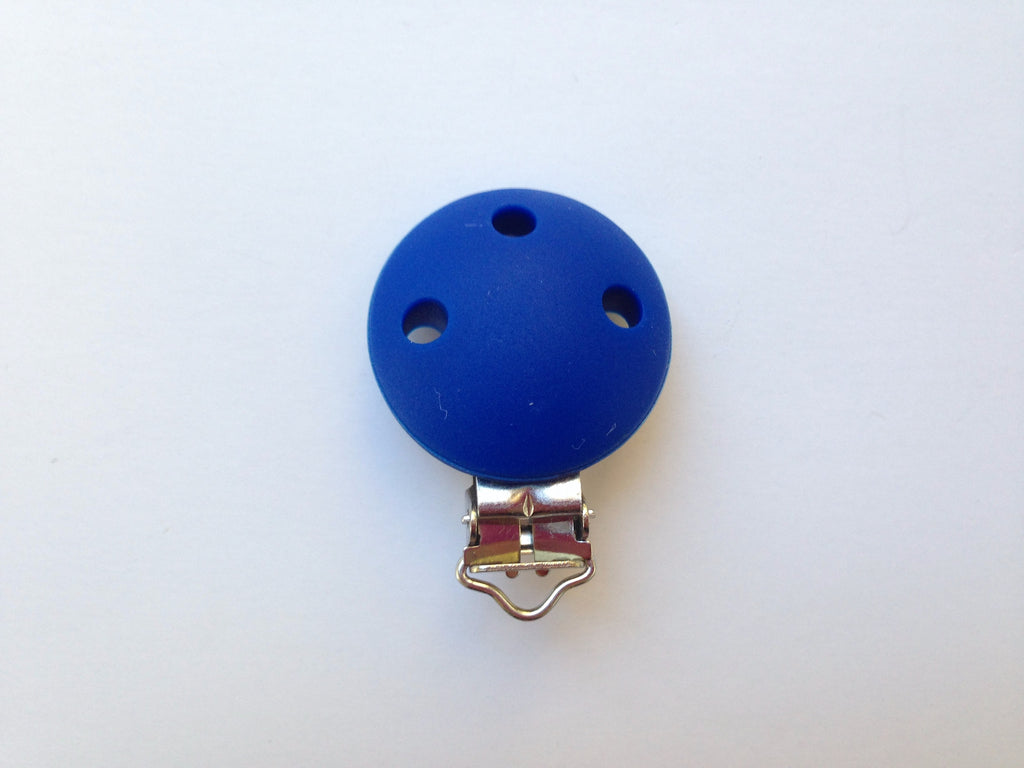 Royal Blue Round Silicone Pacifier Clip