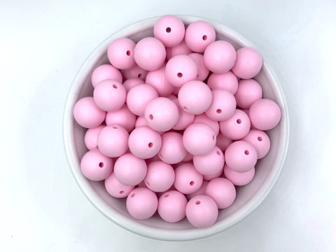 15mm Baby Pink Silicone Beads