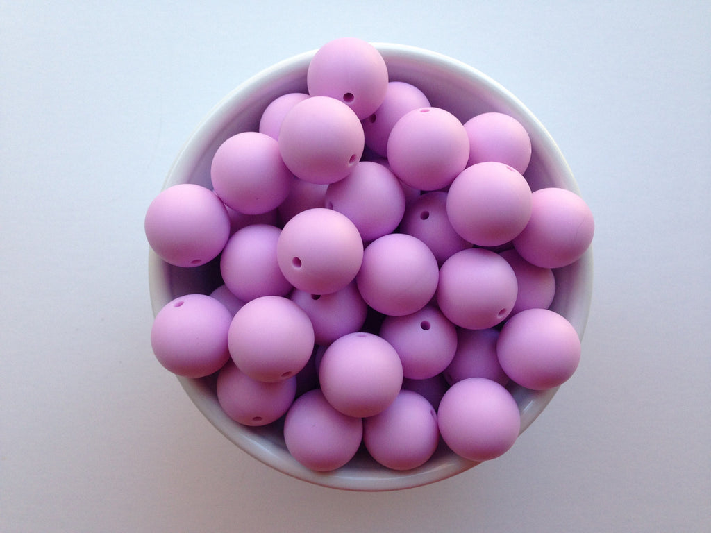 19mm Sweet Lilac Silicone Beads