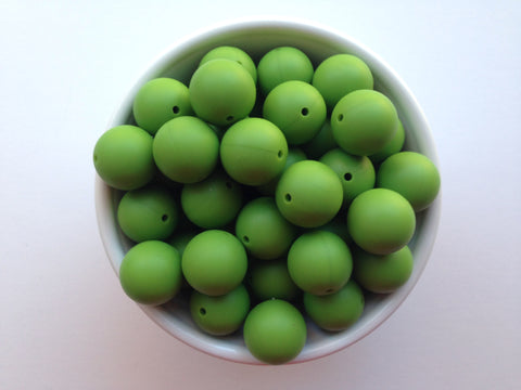 19mm Olive Green Silicone Beads