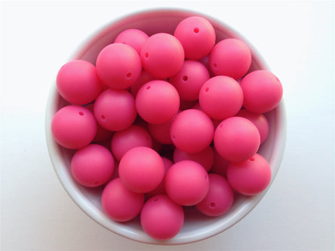19mm Light Hot Pink Silicone Beads