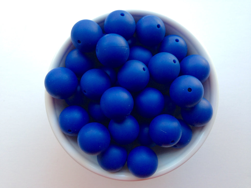 19mm Royal Blue Silicone Beads