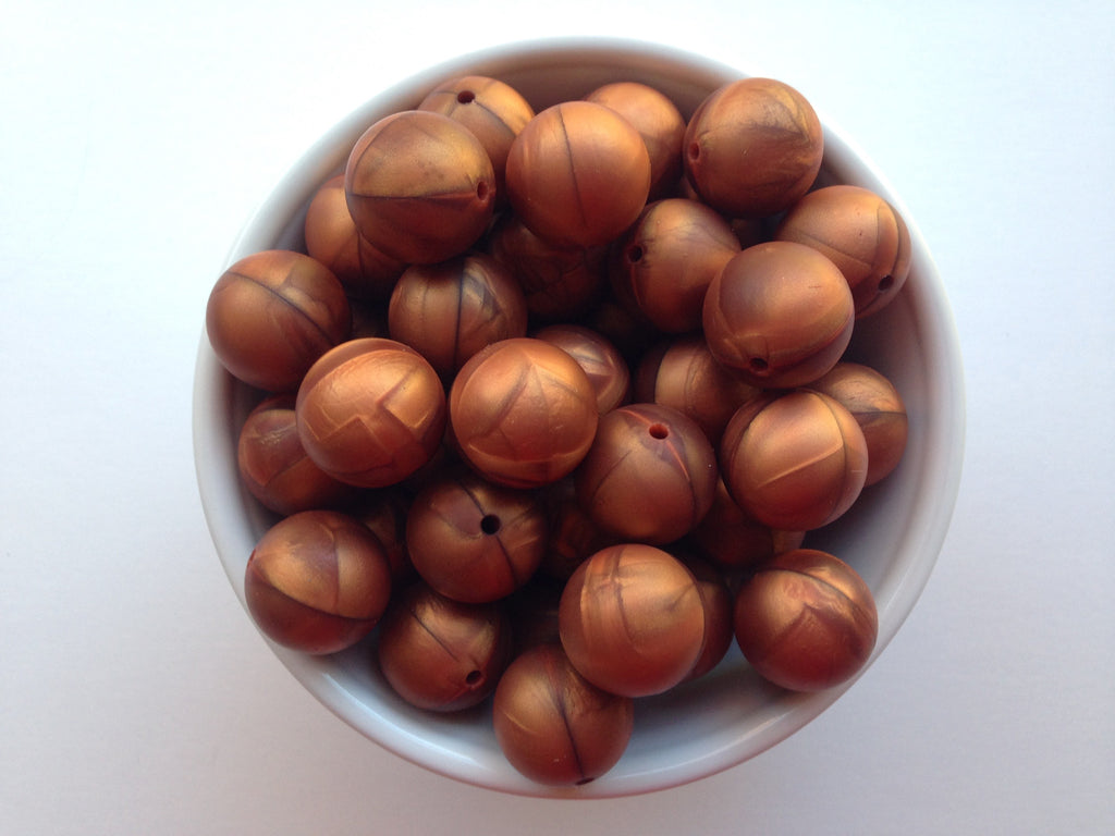 19mm Metallic Copper Silicone Beads