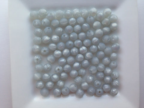 9mm Metallic Light Gray Silicone Beads
